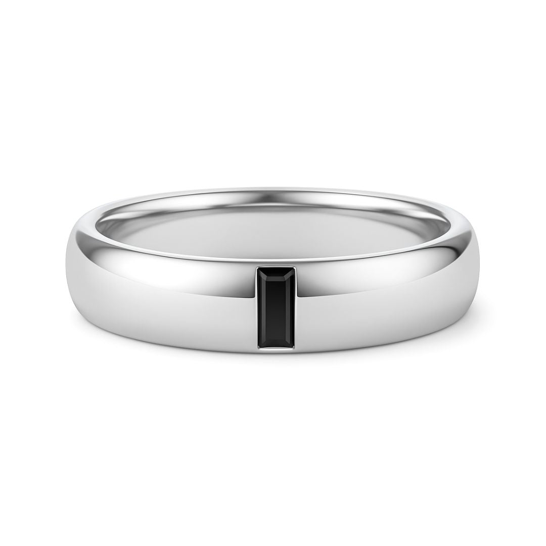 Polished Band with Baguette Diamond